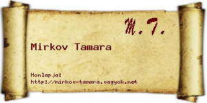 Mirkov Tamara névjegykártya